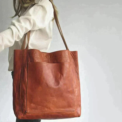 Davida | Leather Bag with External Pocket