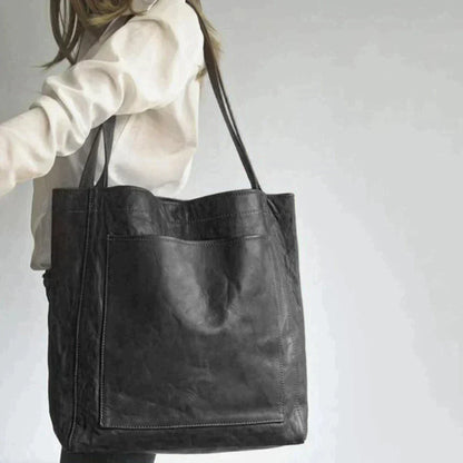 Davida | Leather Bag with External Pocket