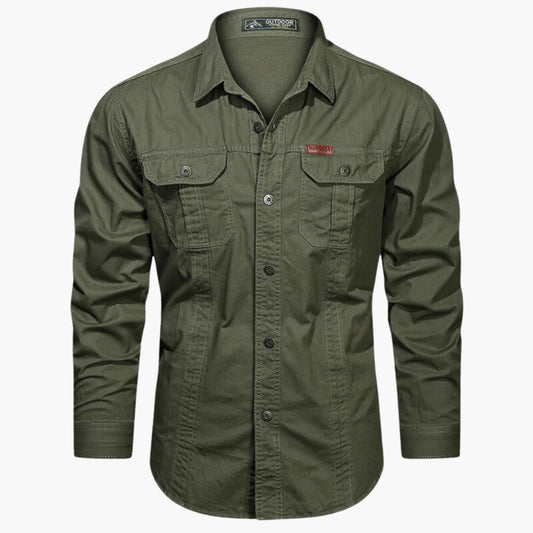 Men's Lightweight Outdoor Shirt with Chest Pockets and Button Closure for Hiking and Camping