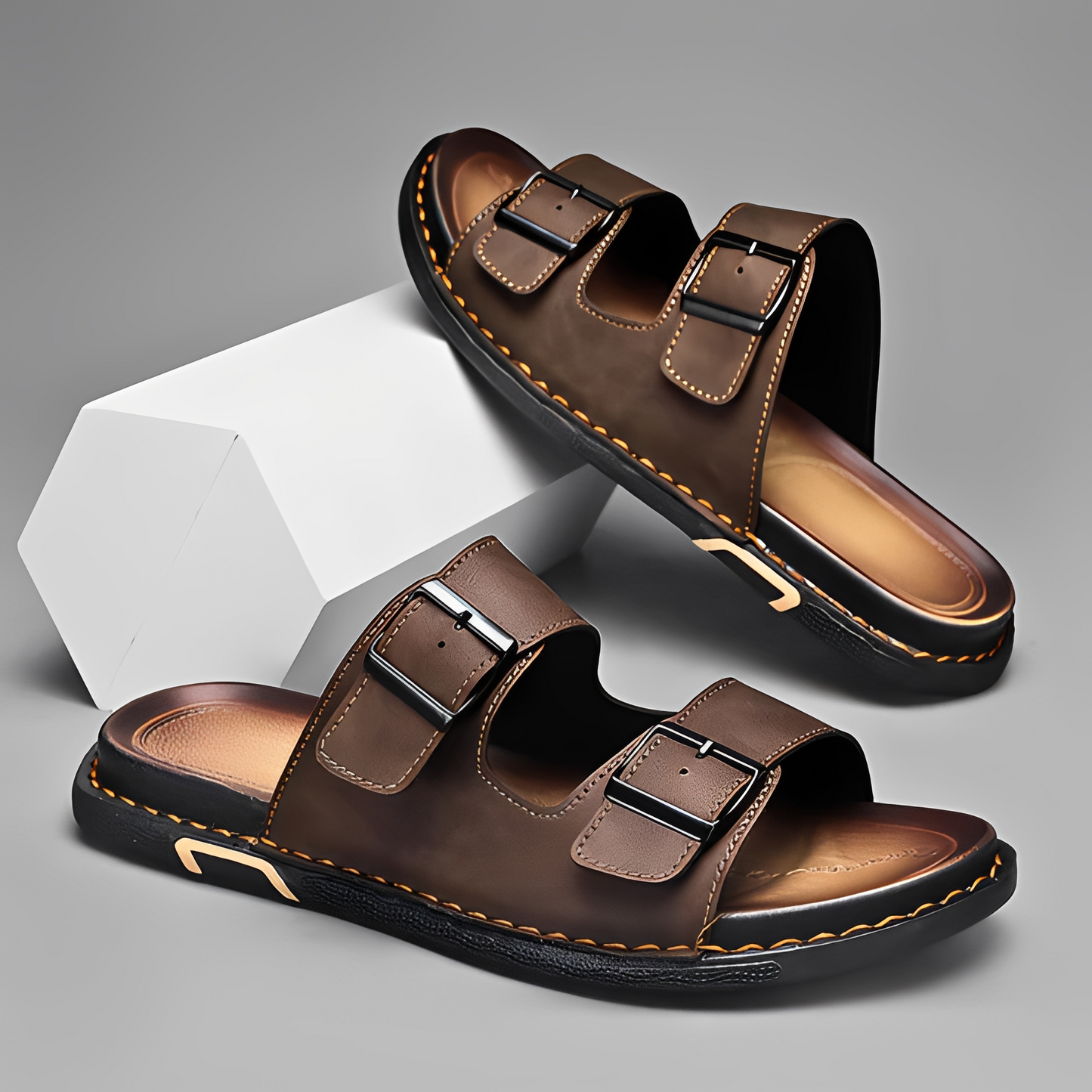 Modern Double Strap Men's Sandals - Comfort and Style