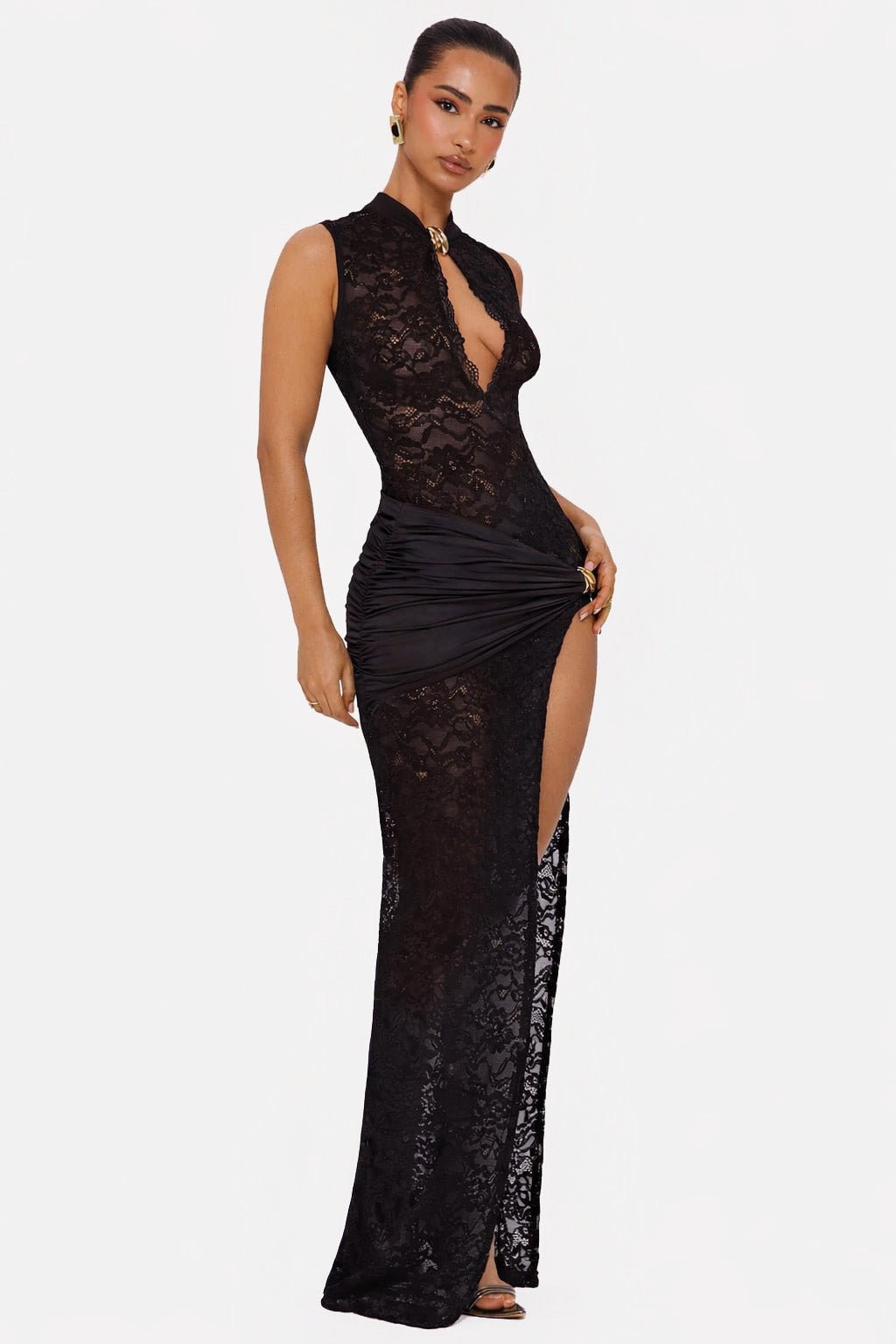 Elegant Black Onyx Midi Dress for Women - Perfect for Parties and Special Occasions