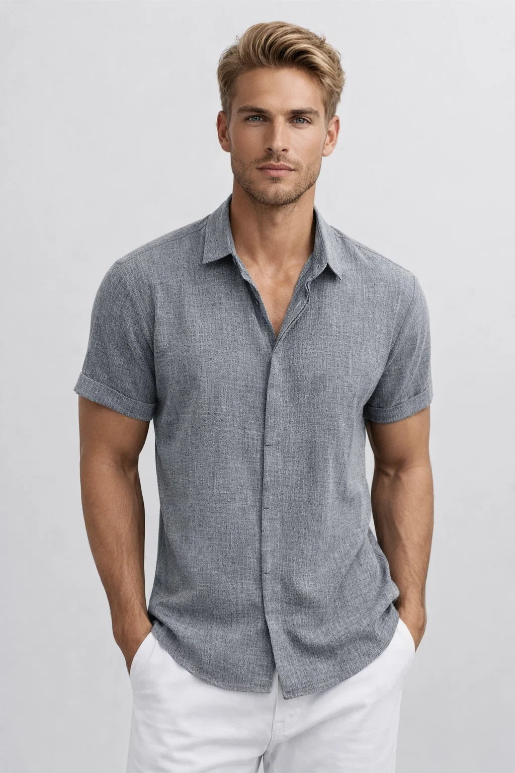men's short sleeve shirt | Casual & Comfortable | With collar | Summer
