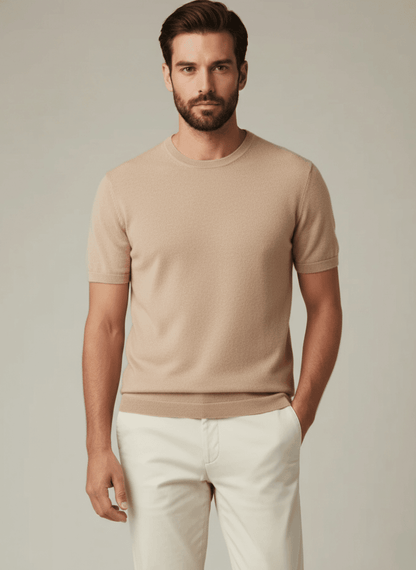 Luxury Cashmere Classic Crewneck T-Shirt for Ultimate Comfort