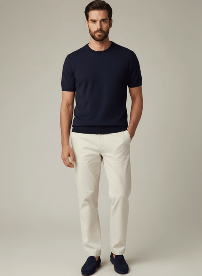 Luxury Cashmere Classic Crewneck T-Shirt for Ultimate Comfort