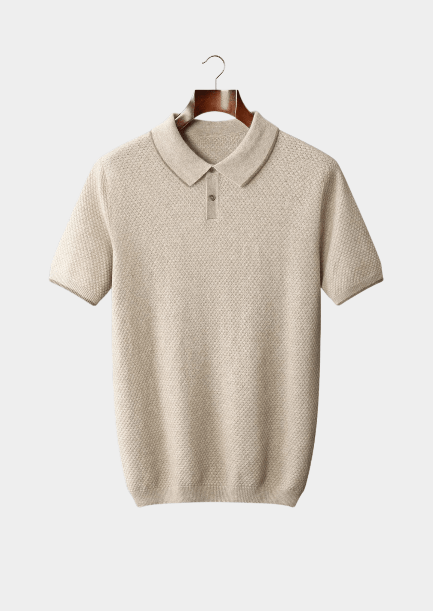 Men's Premium Two-Tone Cashmere Polo Shirt - Elegant and Comfortable
