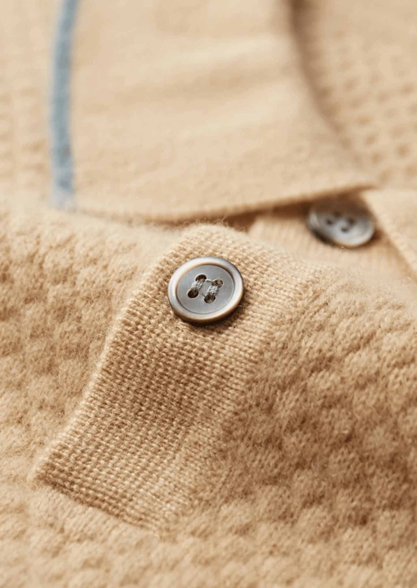 Men's Premium Two-Tone Cashmere Polo Shirt - Elegant and Comfortable