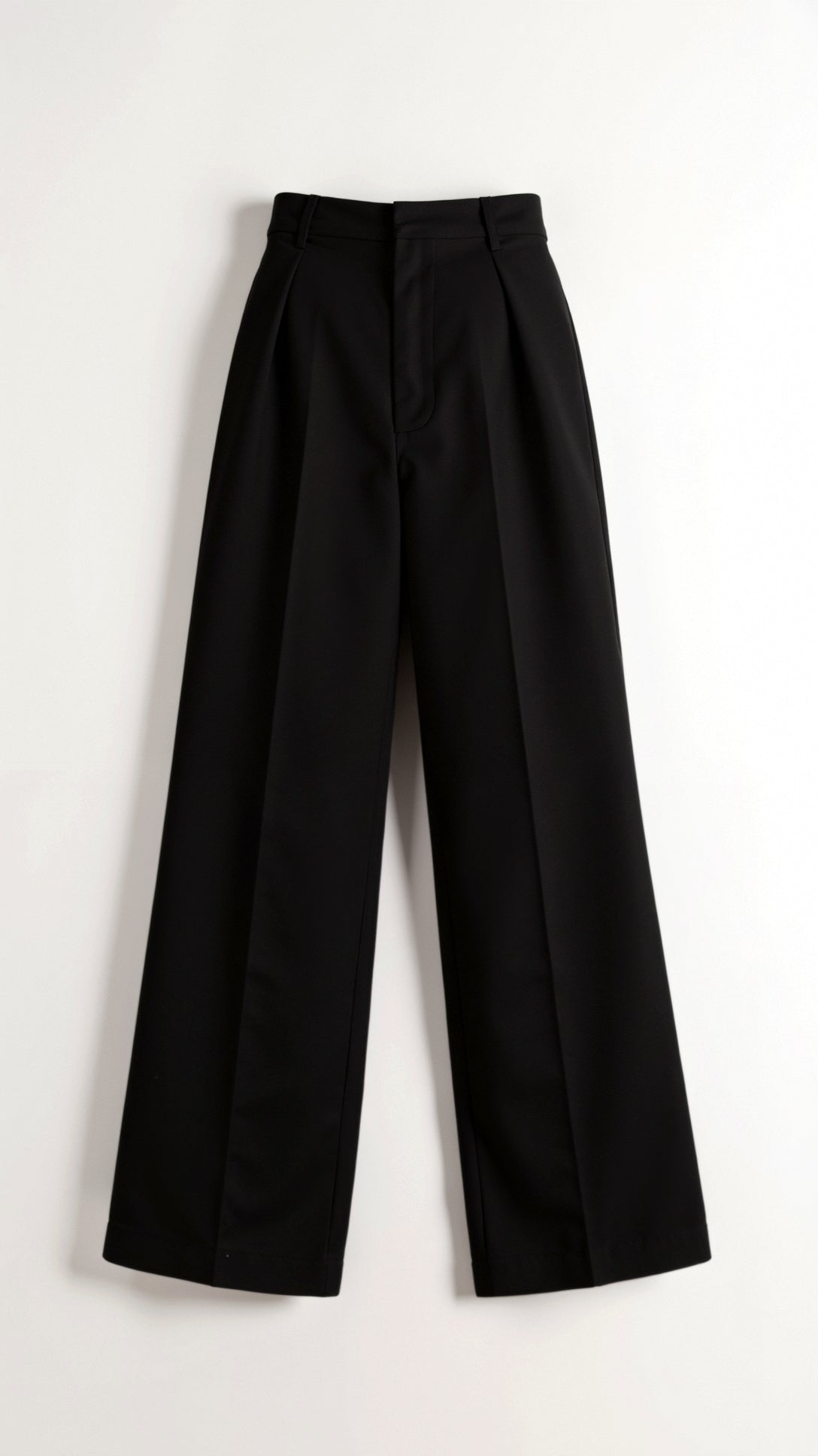 High Waist Wide-Leg Trousers for Women - Pleated Design with Side Pockets