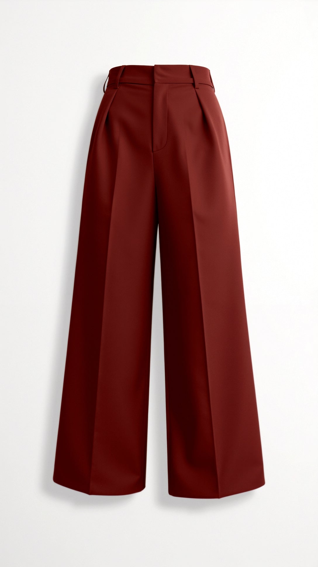 High Waist Wide-Leg Trousers for Women - Pleated Design with Side Pockets