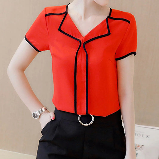 Rosa - Short Sleeve Top with Buttons