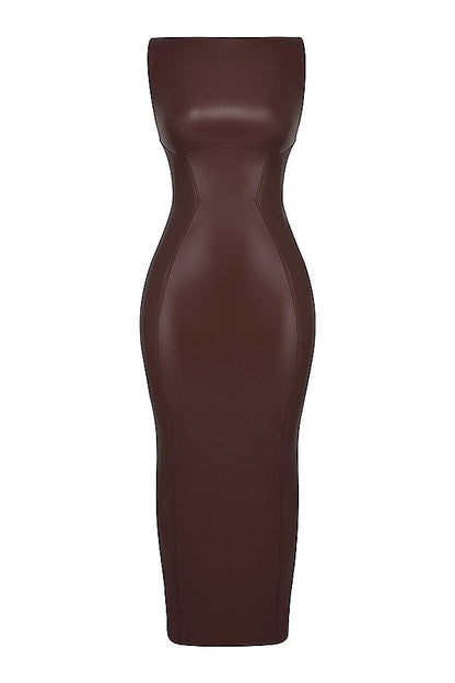Allysa | Maxi Dress Faux Leather Bodycon