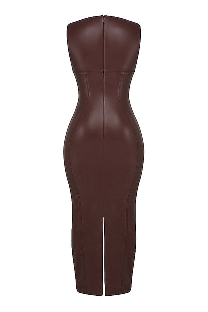 Allysa | Maxi Dress Faux Leather Bodycon