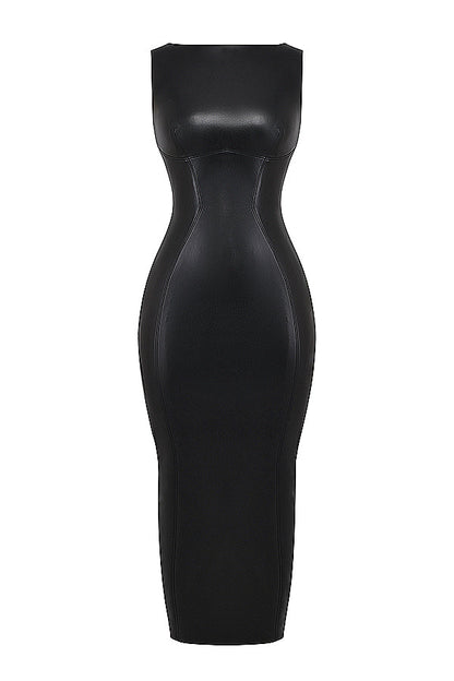 Allysa | Maxi Dress Faux Leather Bodycon