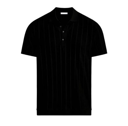 Men's Vertical Ribbed Raglan Polo Shirt - Stylish Casual Wear