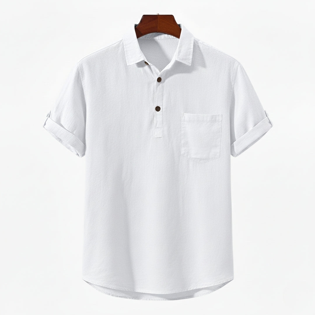 Men's Linen Polo Shirt - Lightweight and Breathable Casual Wear