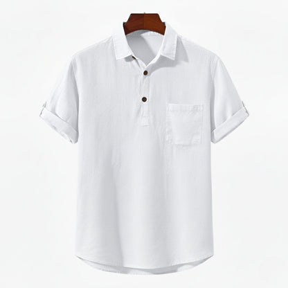 Men's Linen Polo Shirt - Lightweight and Breathable Casual Wear